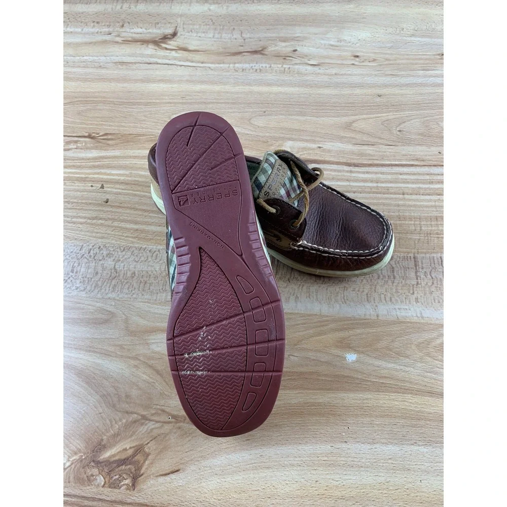Sperry‎ Top-Sider Women 8M Brown Plaid Bluefish Boat Casual Shoes 9353632
